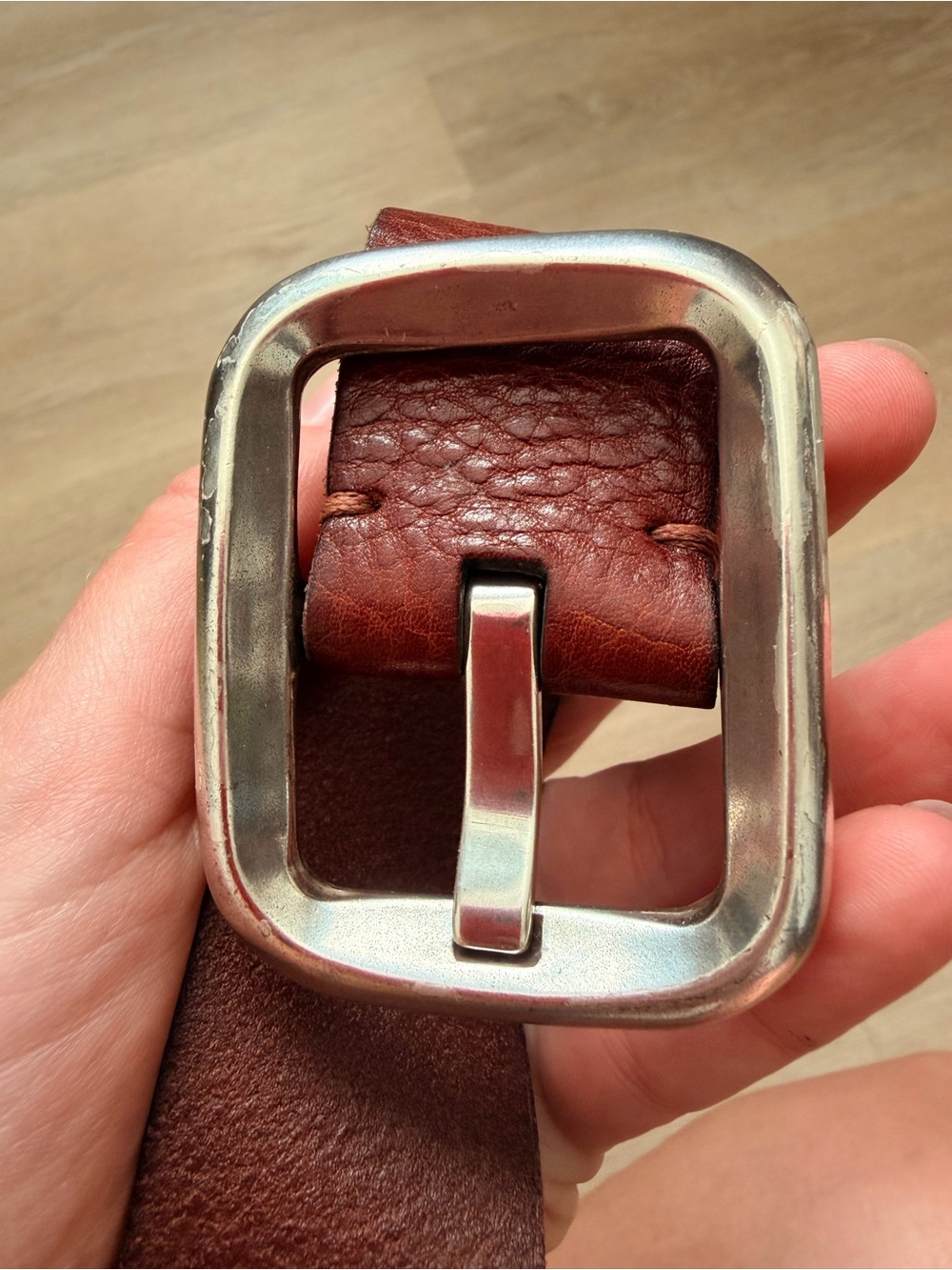 Vintage Y2K Fossil Genuine Leather Belt Brown Silver Statement Buckle Women’s S - Picture 16 of 16